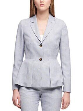 DKNY Womens Peplum Two Button Blazer